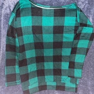 Green and Black Plaid Sweater